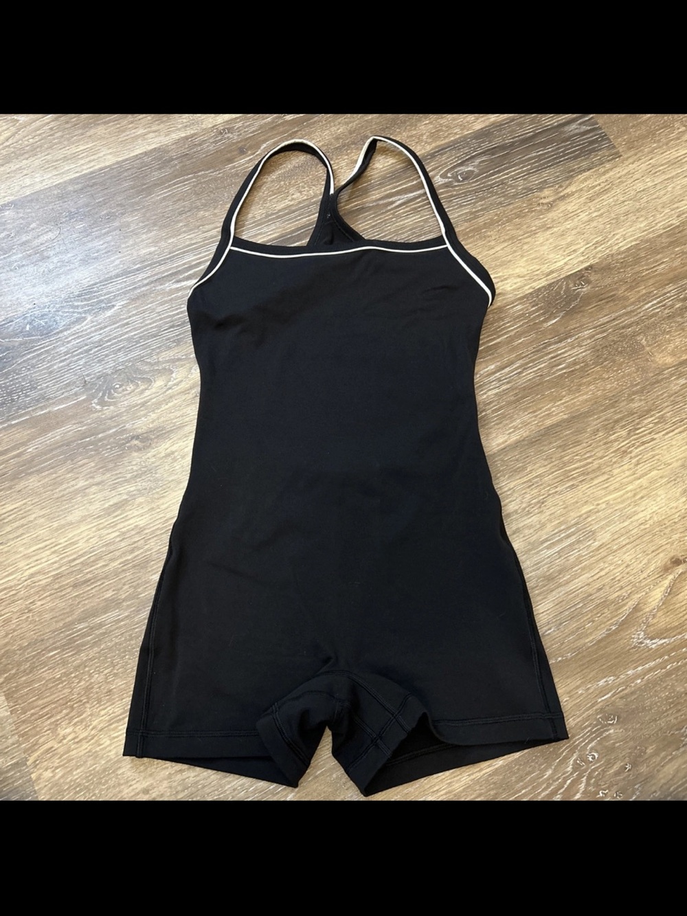 Aritzia Golden Athletic Romper Black Racerback Activewear One Piece- Sz small